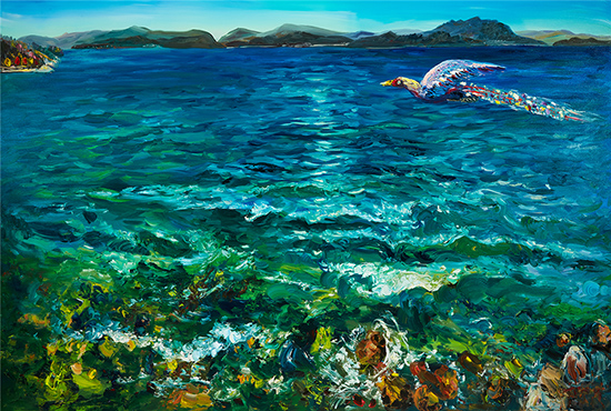 《金凤来朝》周昌新 197×291cm 布面油画 2017年.jpg 《金凤来朝》周昌新 197×291cm 布面油画 2017年.jpg