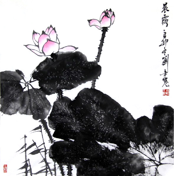 书画家刘辛宽花鸟画作品 晨露.jpg