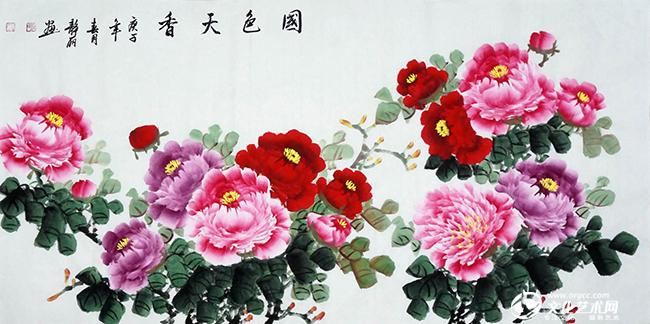 笔墨繁花牡丹情国画家杜静丽国画作品赏析