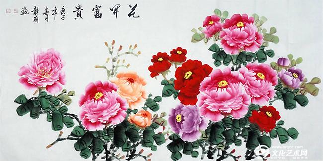 笔墨繁花牡丹情国画家杜静丽国画作品赏析