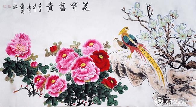 笔墨繁花牡丹情国画家杜静丽国画作品赏析