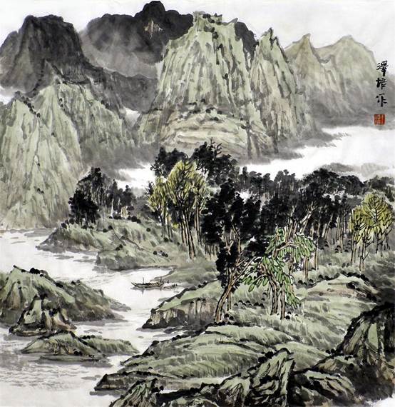 新时代下的精神高地观王泽培山水画有感